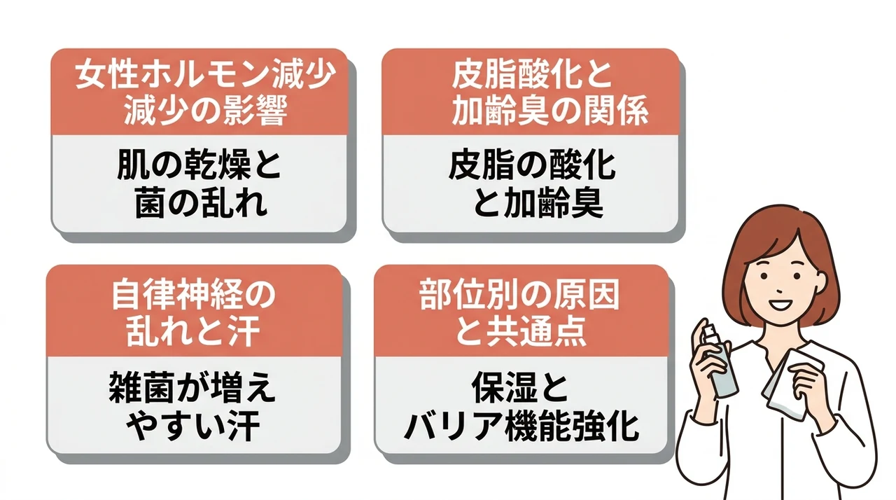 更年期の匂いの原因と対策の全体像
