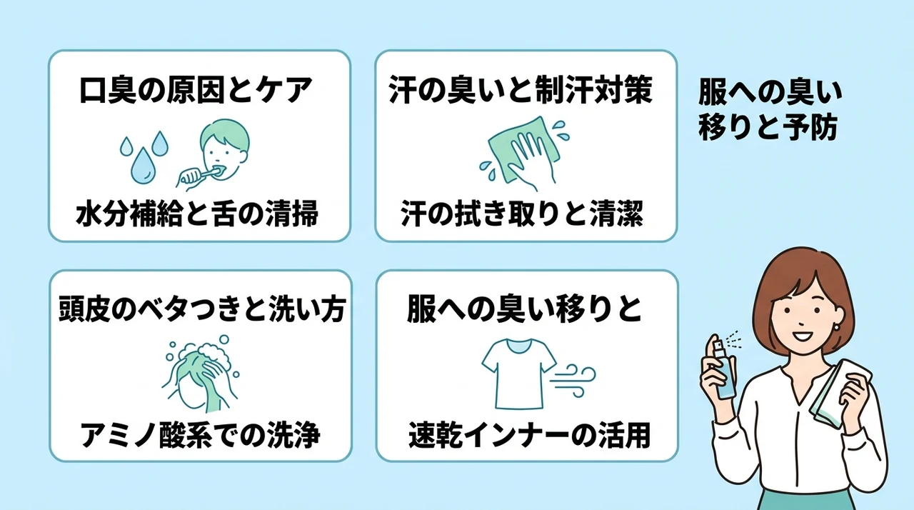 口臭・汗・頭皮・服の原因と対策