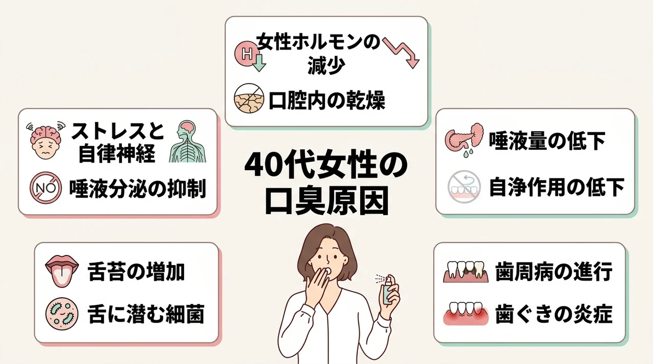 40代女性が急に口臭を感じる原因とは