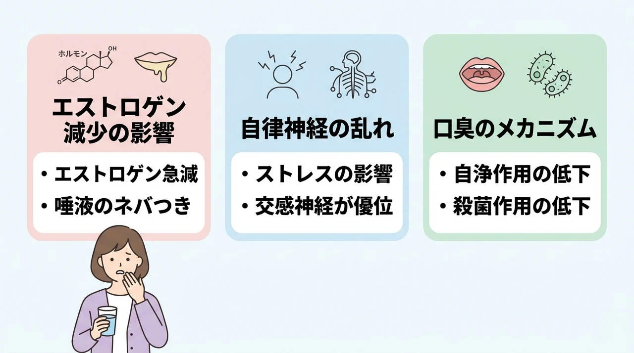更年期に口が乾く・口臭が気になる原因
