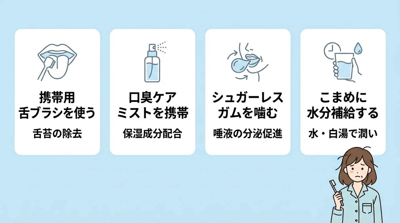 外出先で役立つクイック口臭対策