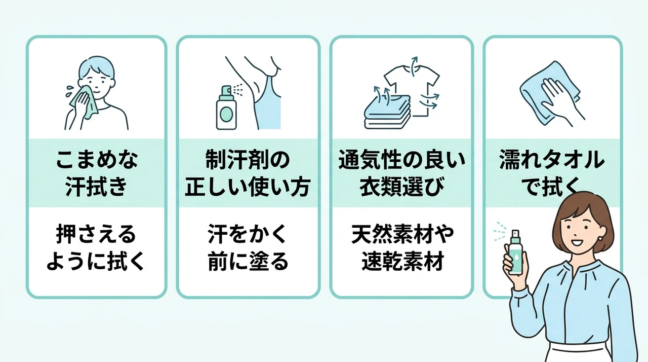 汗のにおい対策|ホットフラッシュにも対応