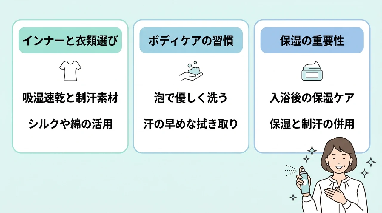 更年期の汗対策に役立つトータルケア